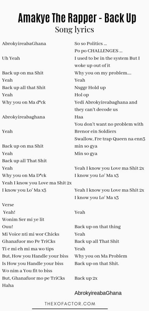 amakye the rapper back up lyrics