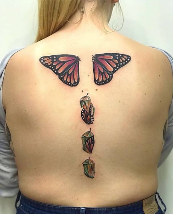 Butterfly Quotes Spine Tattoos  neartattoos