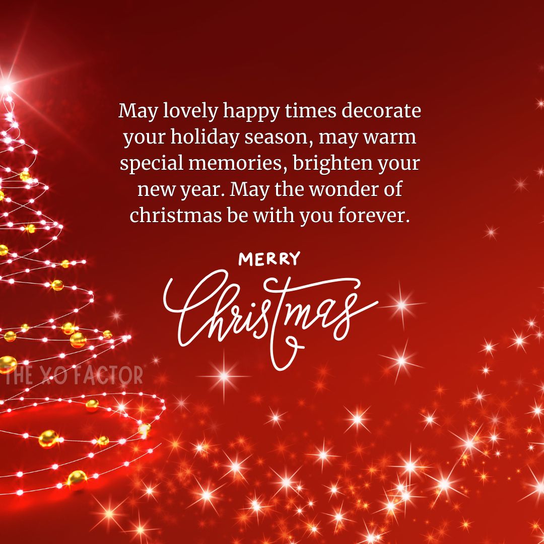 May lovely happy times decorate your holiday season, may warm special memories, brighten your new year. May the wonder of christmas be with you forever.