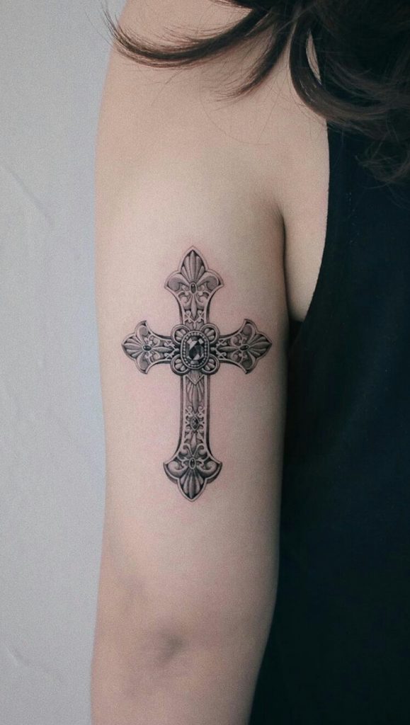 50 Amazing Cross Tattoo Designs To Try On Shoulder  Psycho Tats