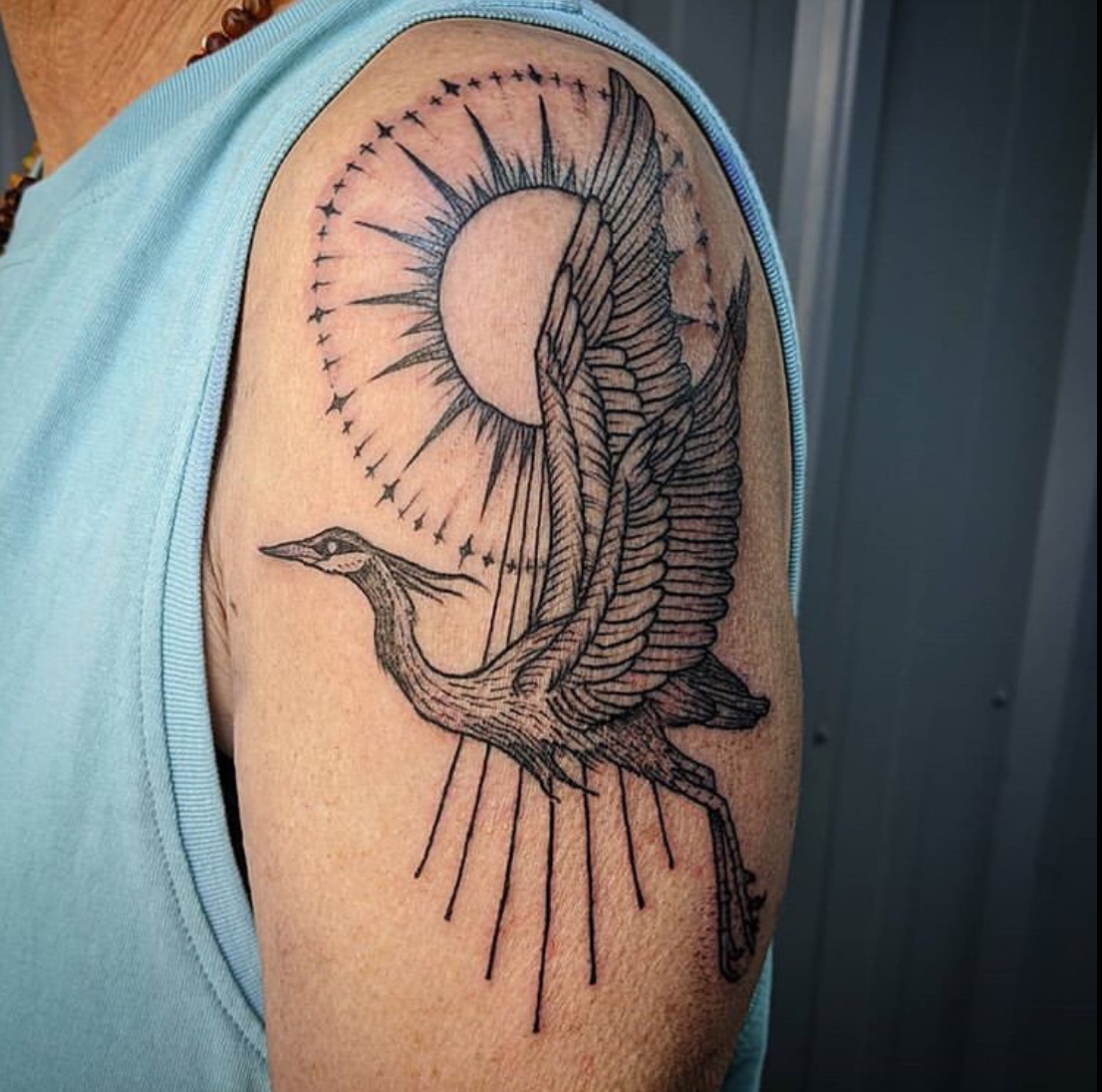 crane tattoo