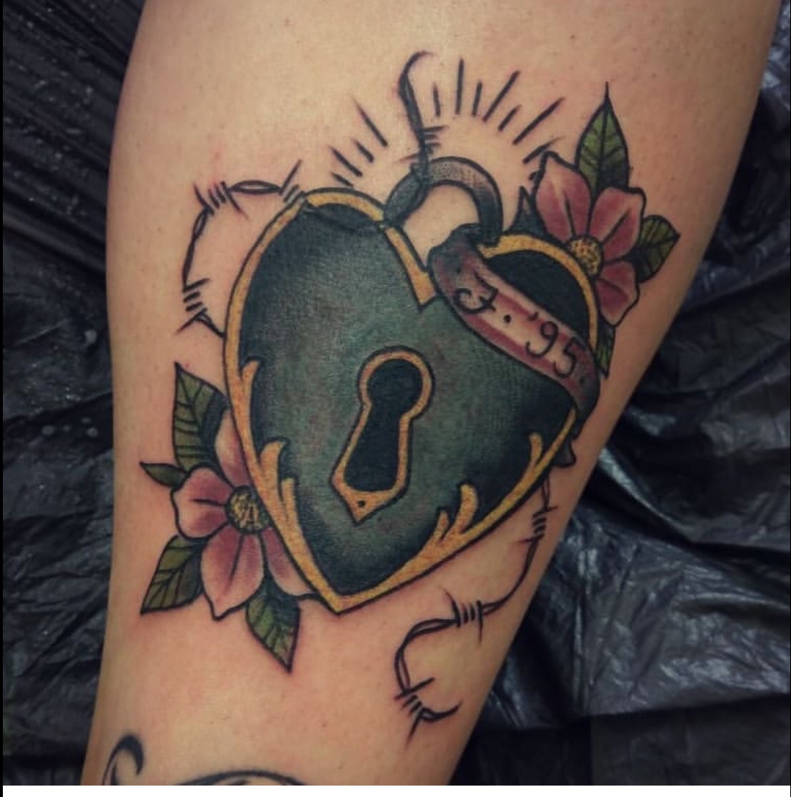 locked heart tattoo