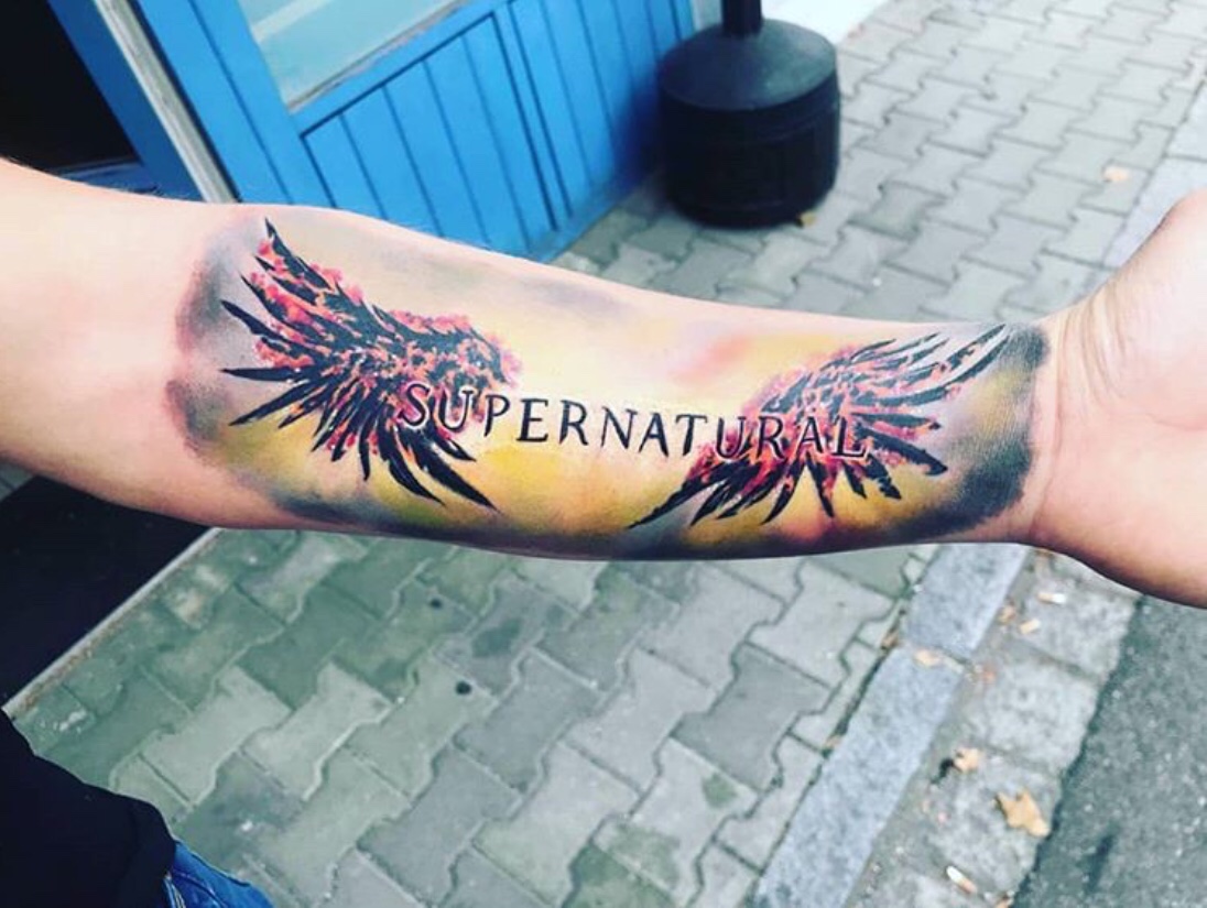 supernatural logo with wings tattoo