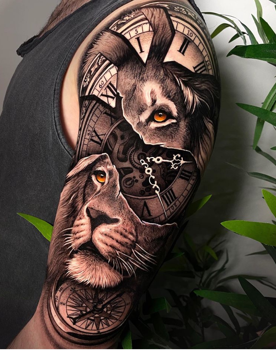 Custom Lion Tattoo Design for Male & Females - Black Poison Tattoos