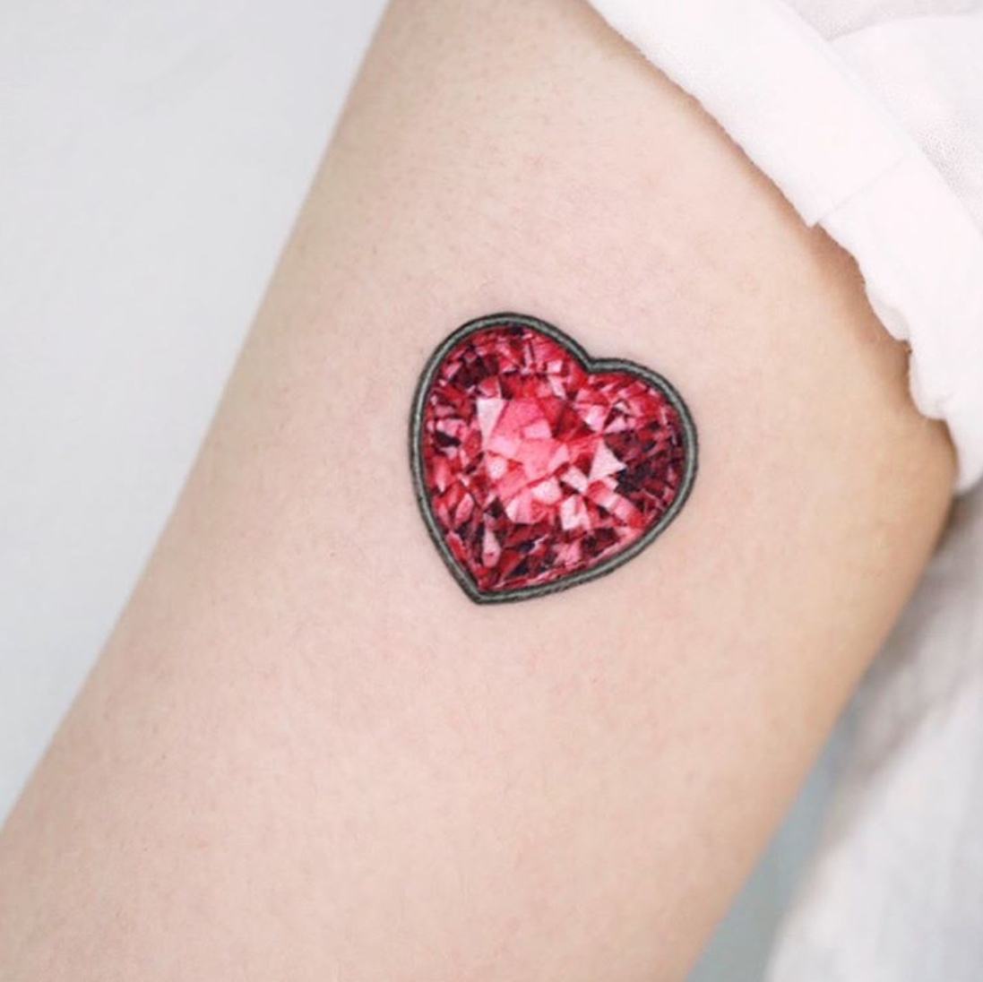 heart gem tattoo
