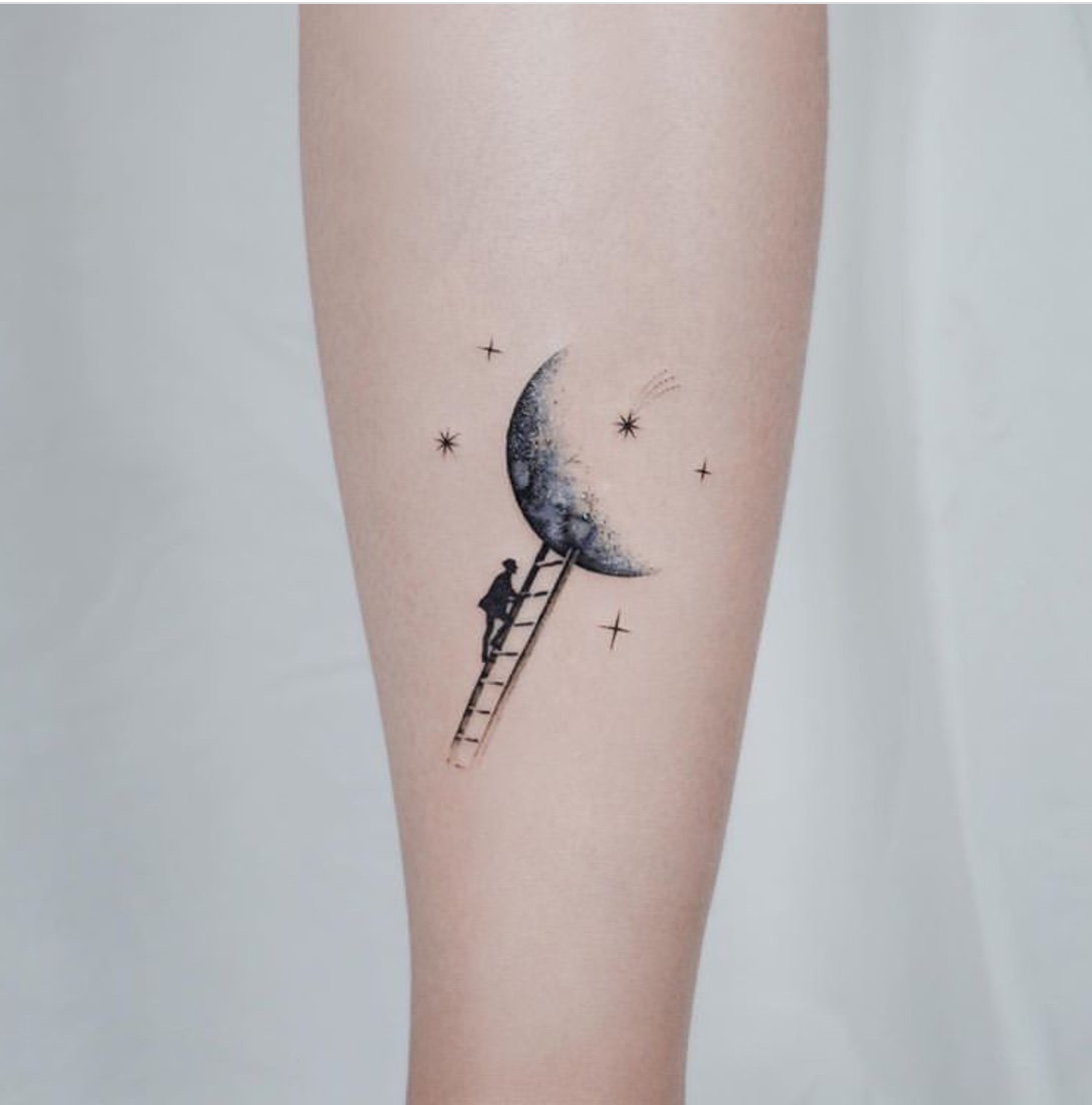 crescent moon tattoo