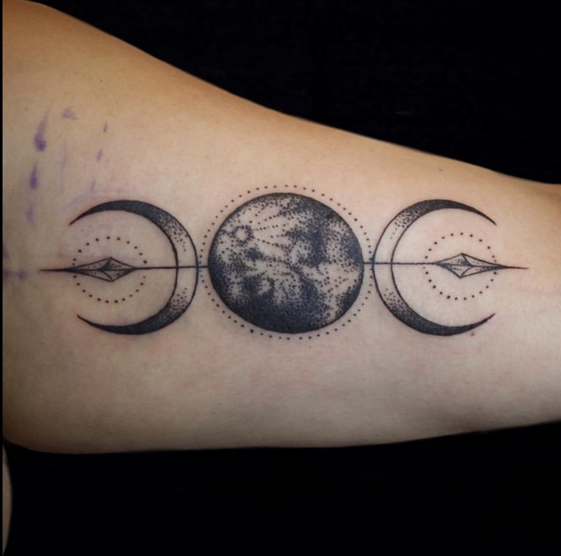 phases of the moon tattoo