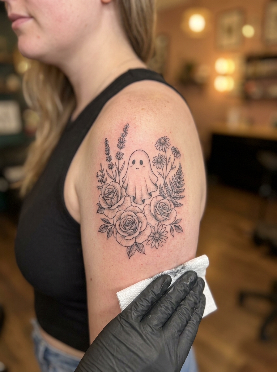 Ghost With Flowers