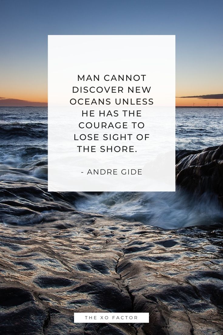 Man cannot discover new oceans unless he has the courage to lose sight of the shore.      - Andre Gide
