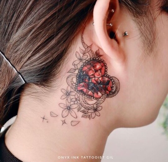 behind ear tattoo designs