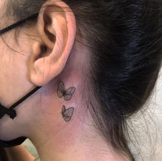 behind ear tattoo designs