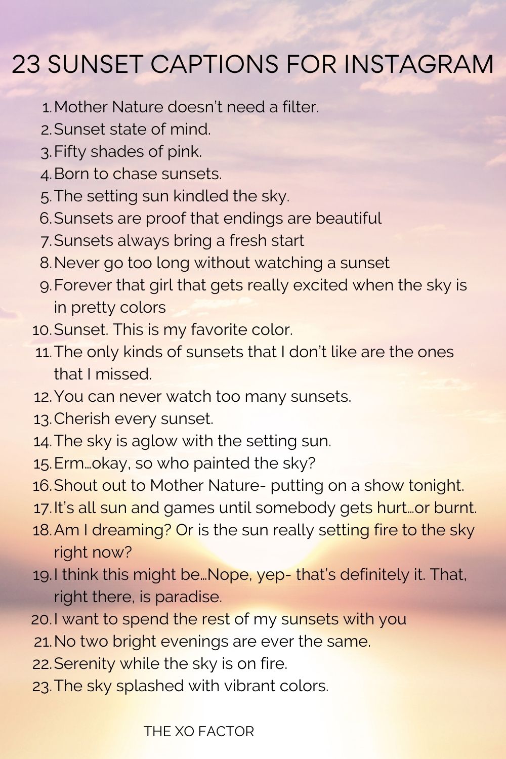 20 sunset captions for instagram