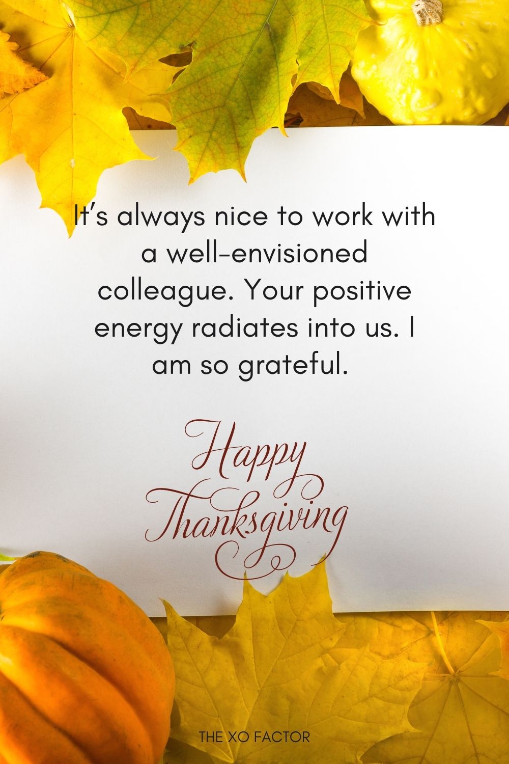 It’s always nice to work with a well-envisioned colleague. Your positive energy radiates into us. I am so grateful. Happy Thanksgiving.