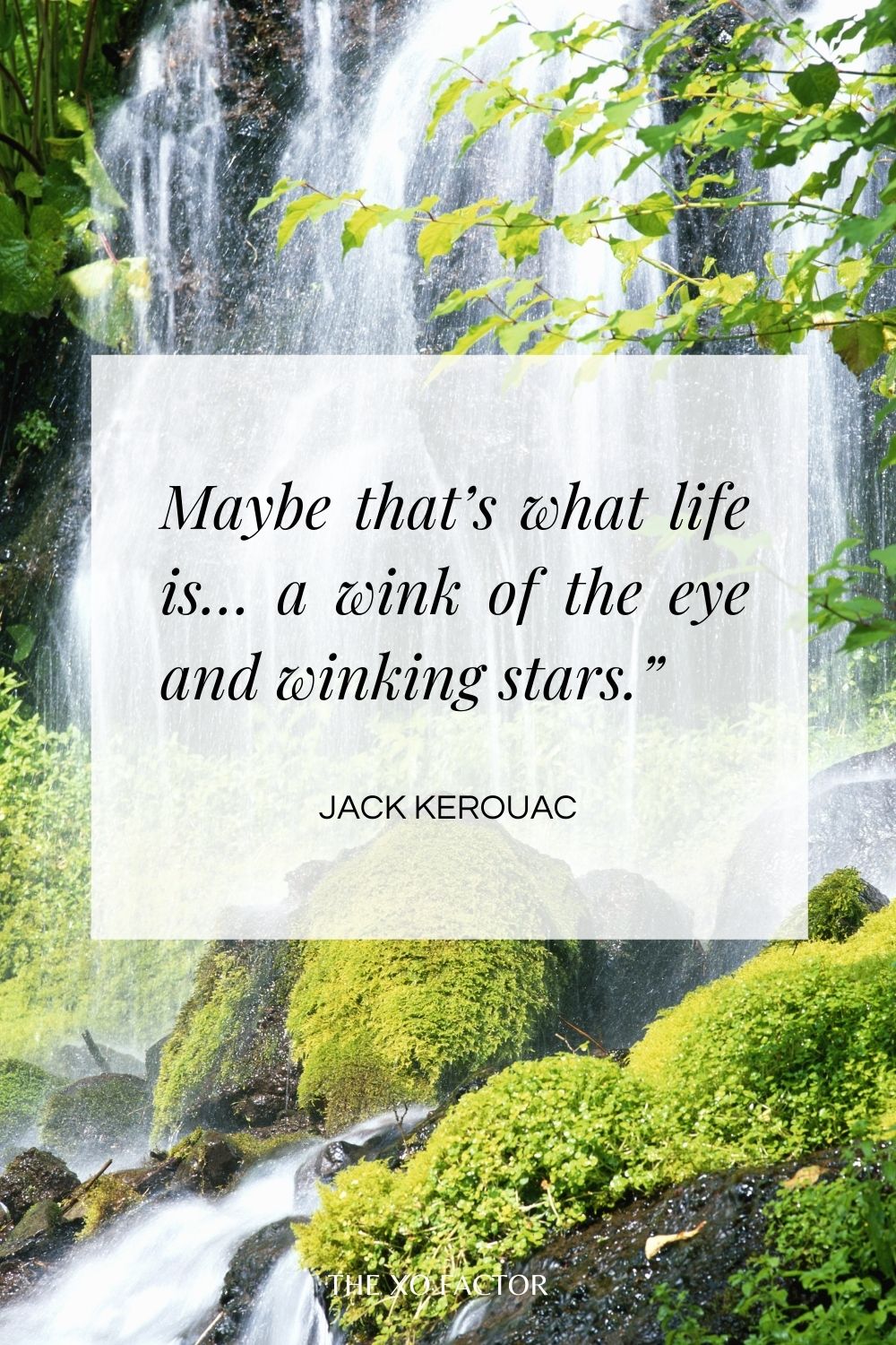 Maybe that’s what life is… a wink of the eye and winking stars.”  Jack Kerouac