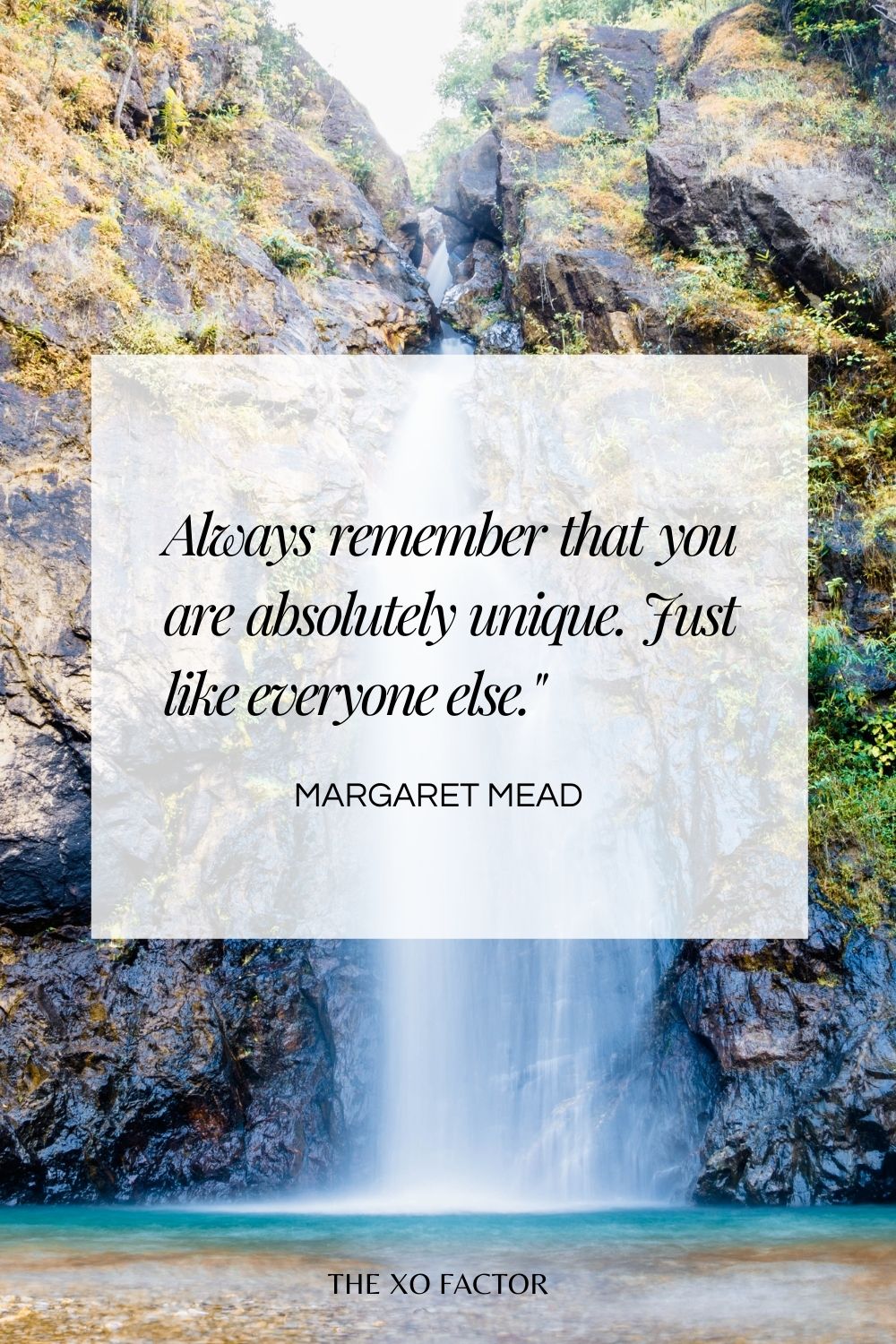 Always remember that you are absolutely unique. Just like everyone else."  Margaret Mead