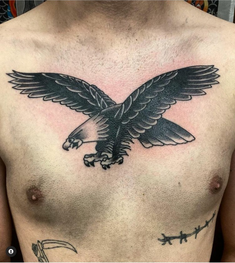 flying eagle shoulder tattoo