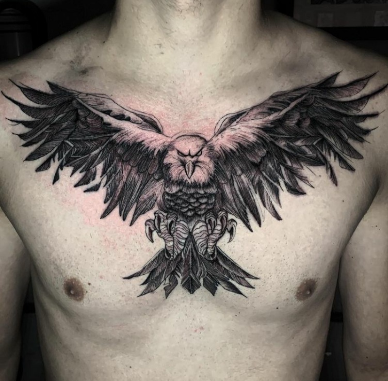 Back eagle Tattoo Colour  Zealand Tattoo