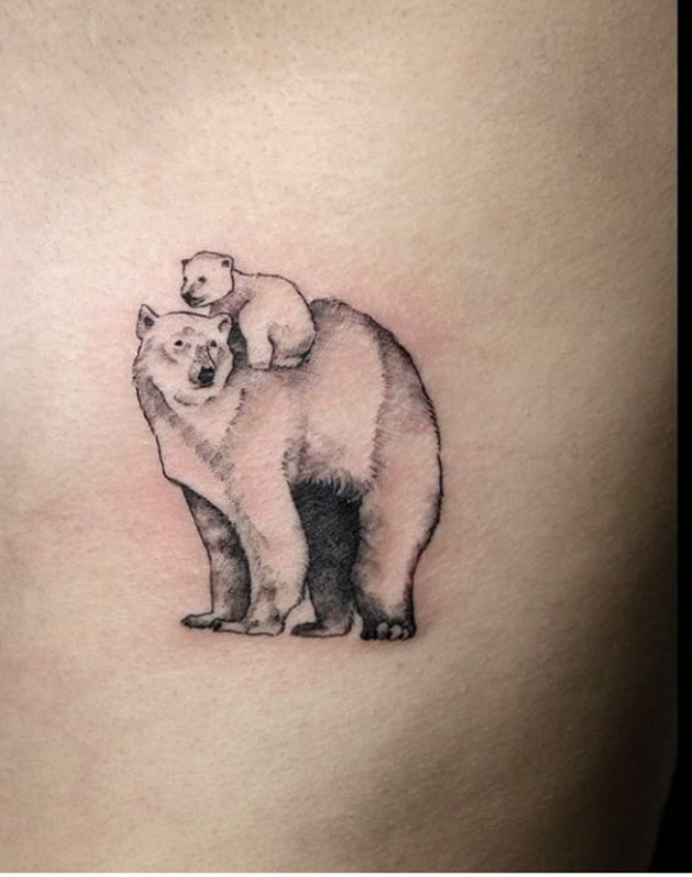 Black  Gray Bear tattoo men at theYoucom