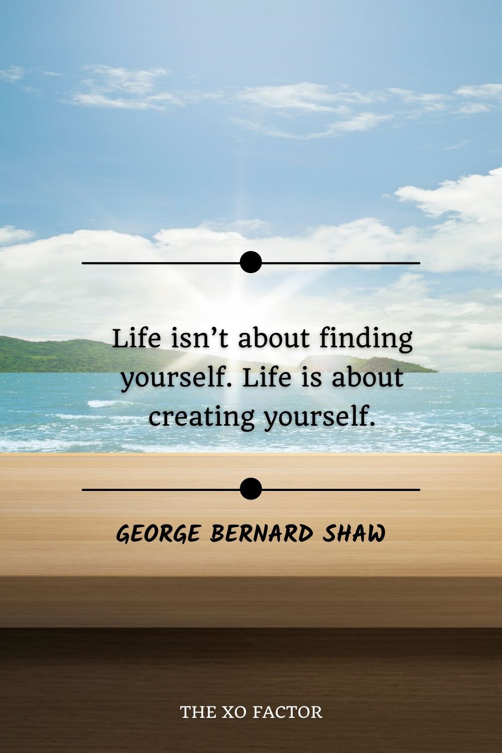 Life isn’t about finding yourself. Life is about creating yourself.”― George Bernard Shaw -motivational quotes