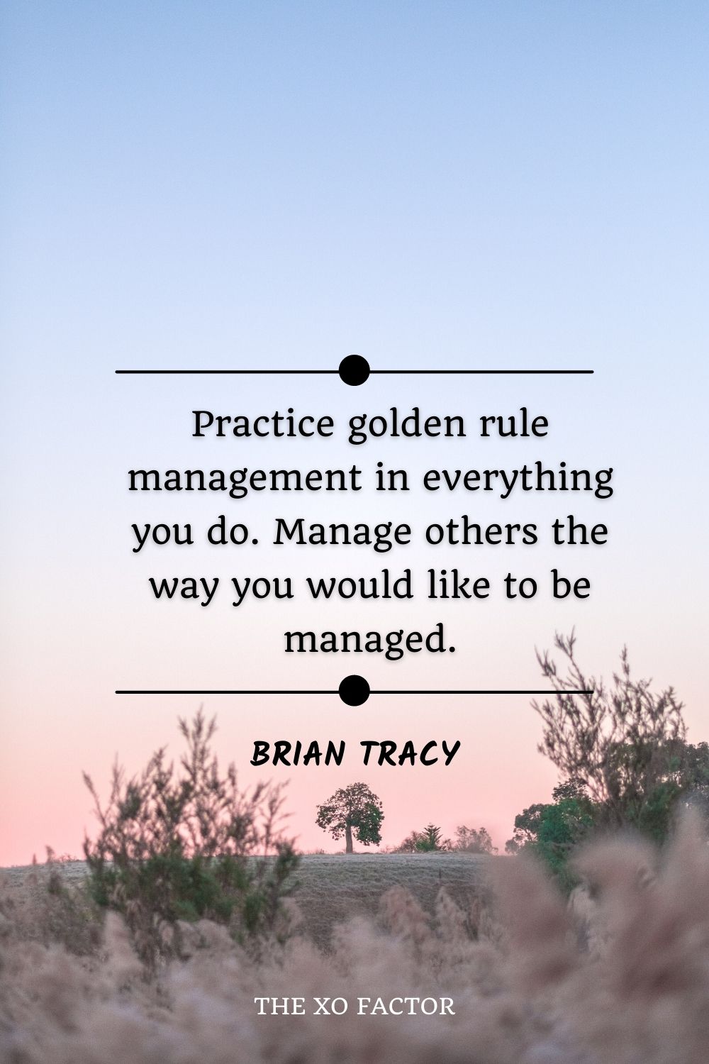 Practice golden rule management in everything you do. Manage others the way you would like to be managed.” – Brian Tracy