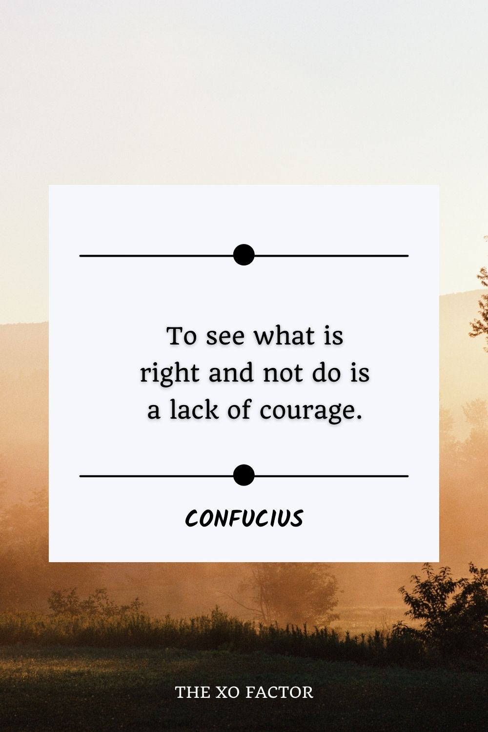 To see what is right and not do is a lack of courage.” – Confucius