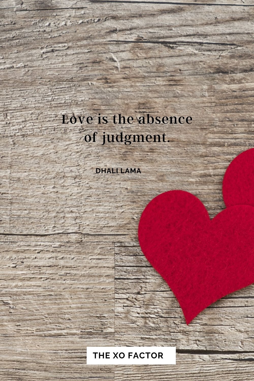 Love is the absence of judgment. Dhali Lama