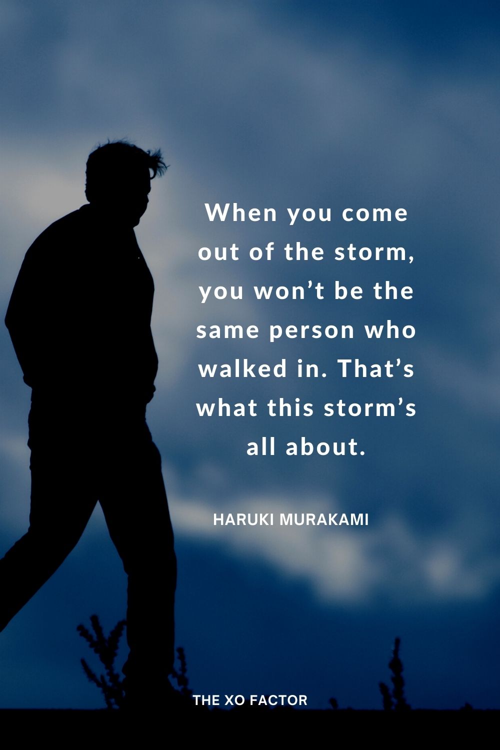 When you come out of the storm, you won’t be the same person who walked in. That’s what this storm’s all about.