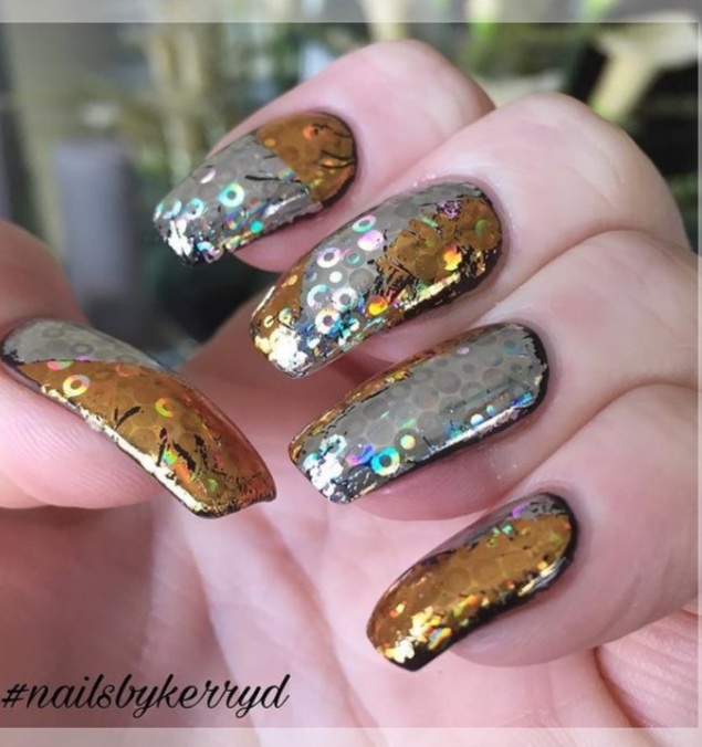 silver and gold nails