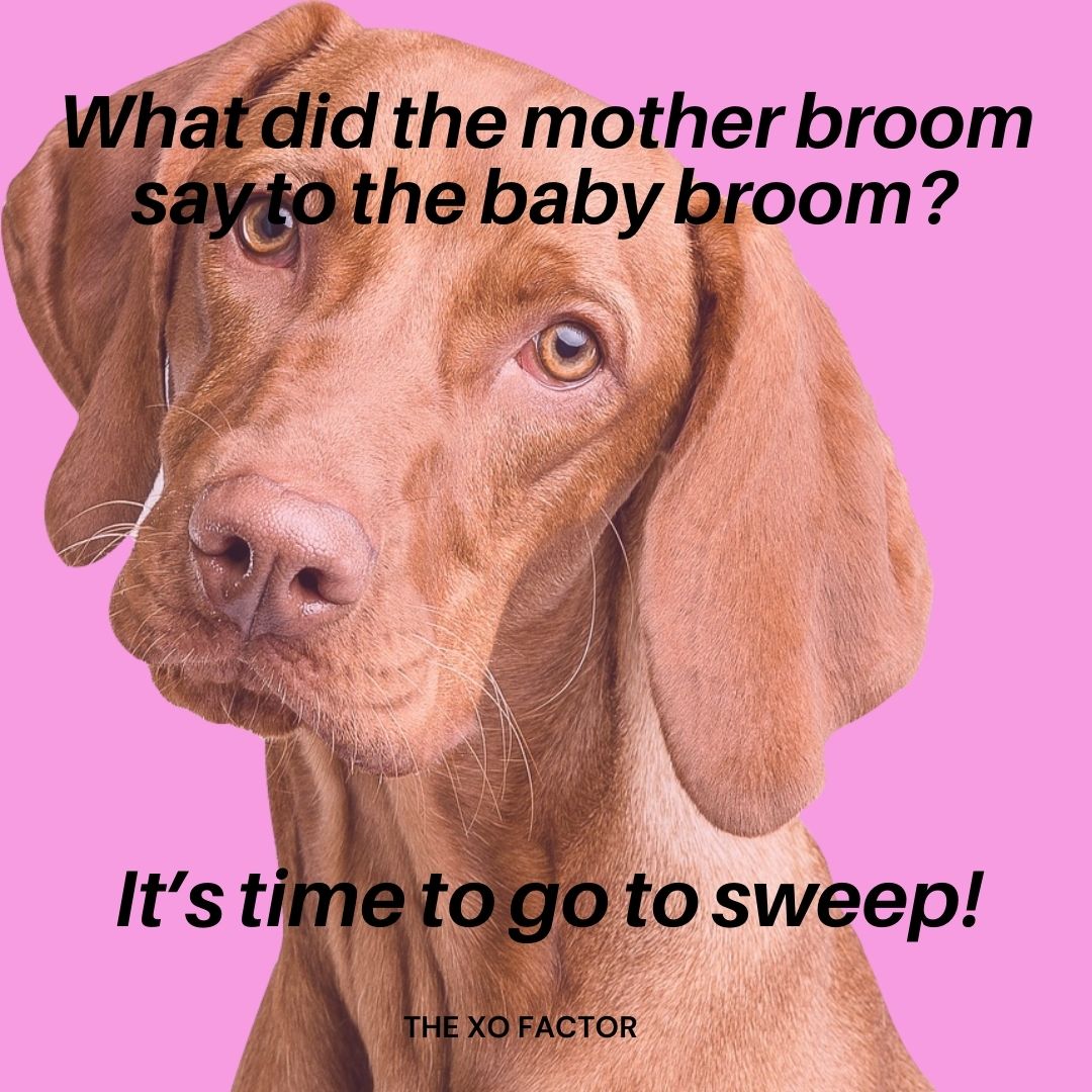 What did the mother broom say to the baby broom? It’s time to go to sweep!