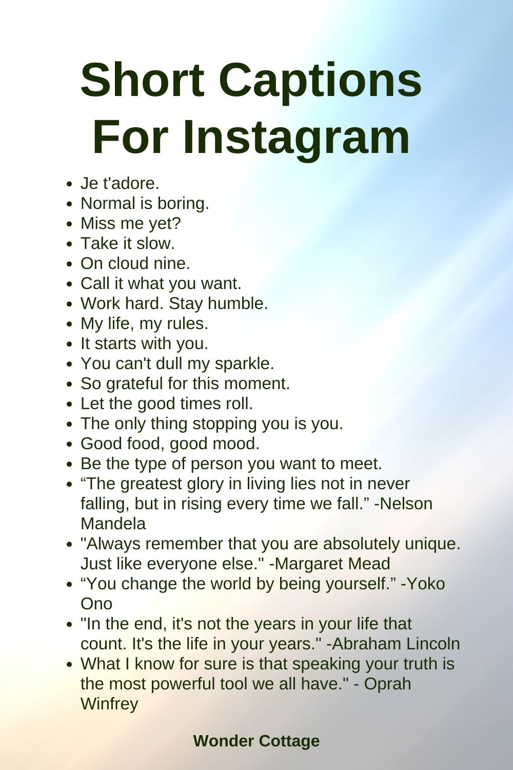 Short Captions For Instagram