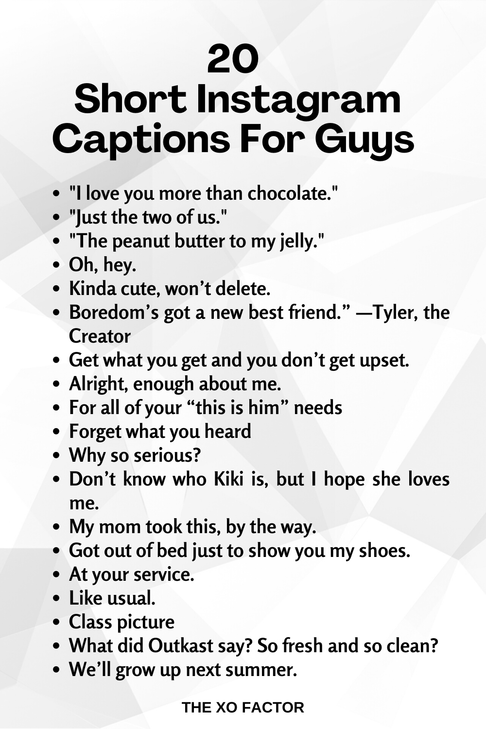 20 Short Instagram Captions For Guys