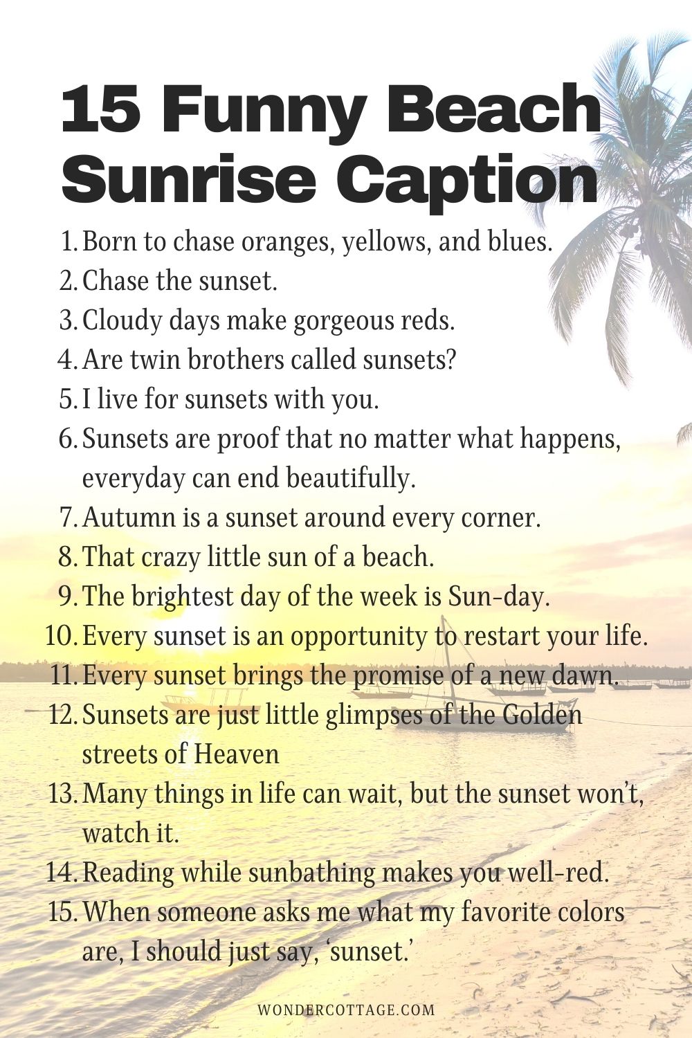 Funny Beach sunrise caption