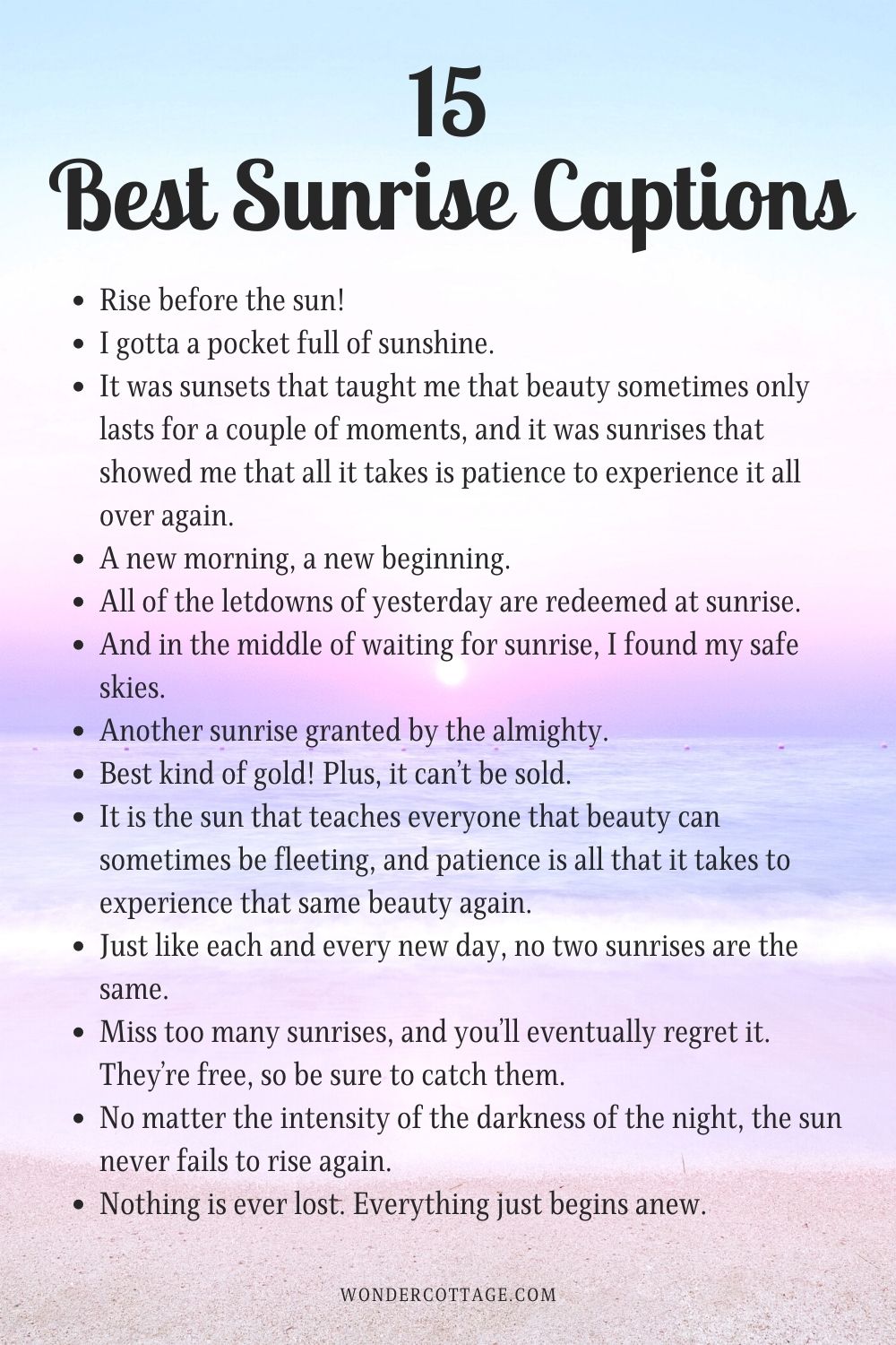 Best Sunrise Captions