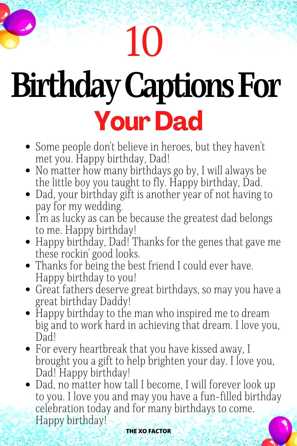 Birthday Captions For Your Dad