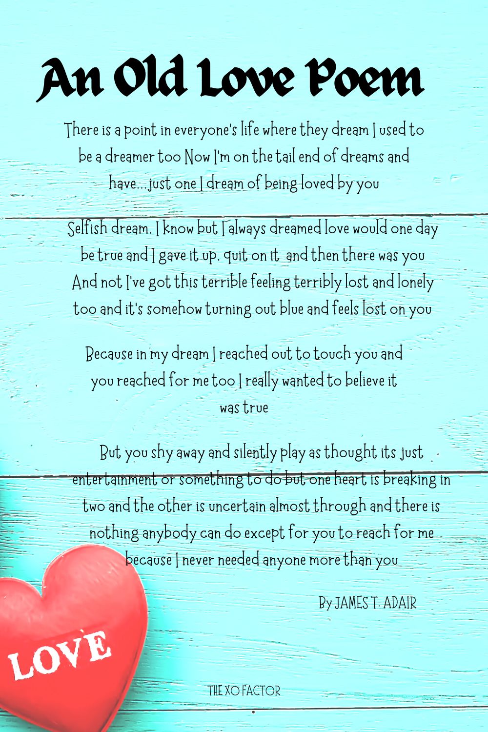 An Old Love Poem By JAMES T. ADAIR