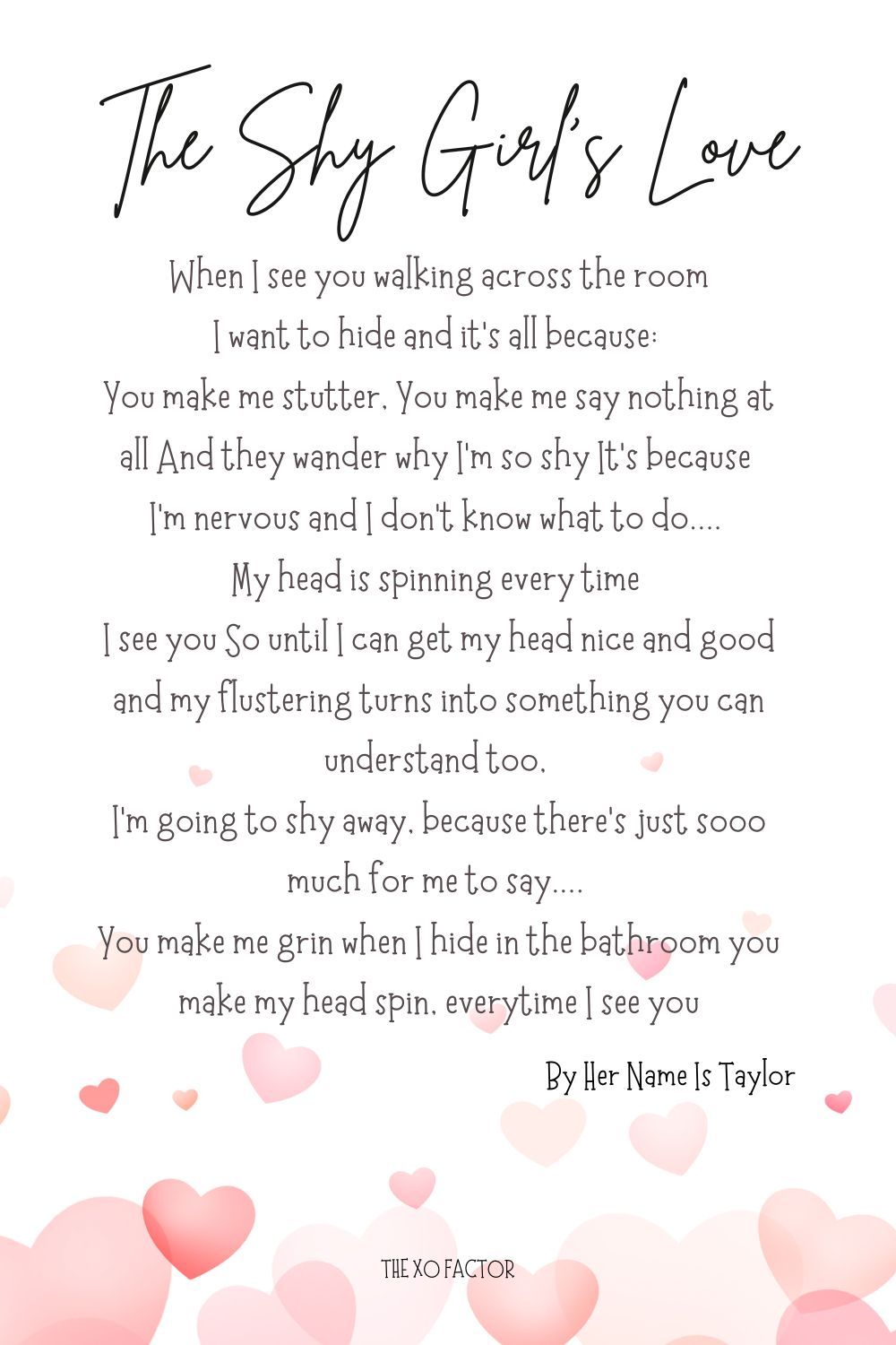 The Shy Girl's Love Poem by Her Name Is Taylor