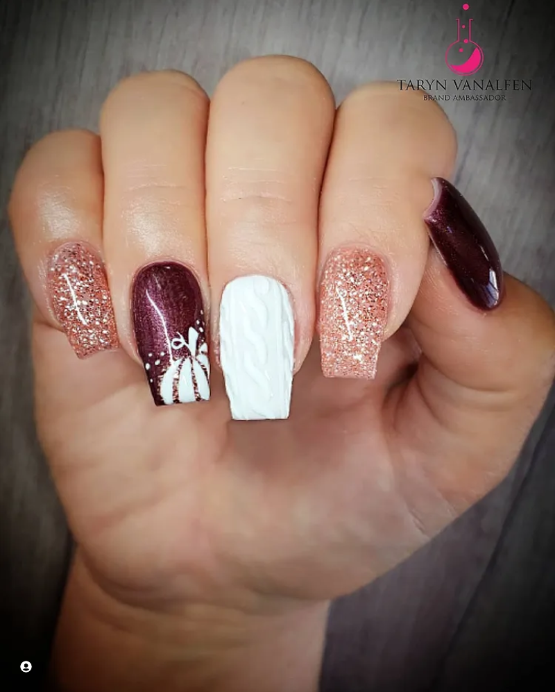 Maroon nails
