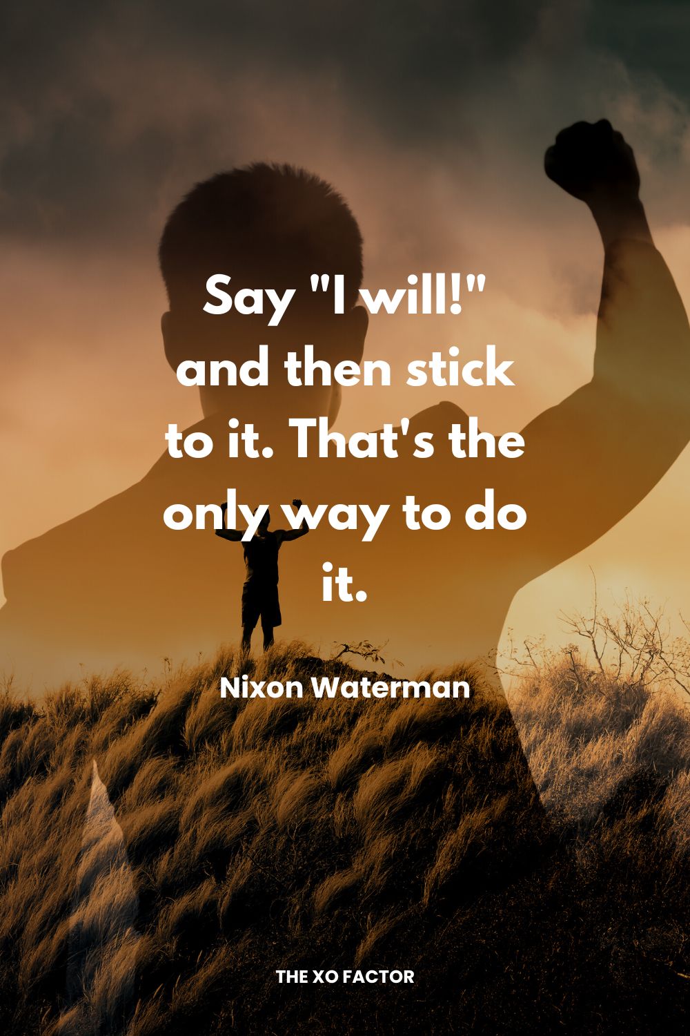 Say "I will!" and then stick to it. That's the only way to do it. Nixon Waterman,