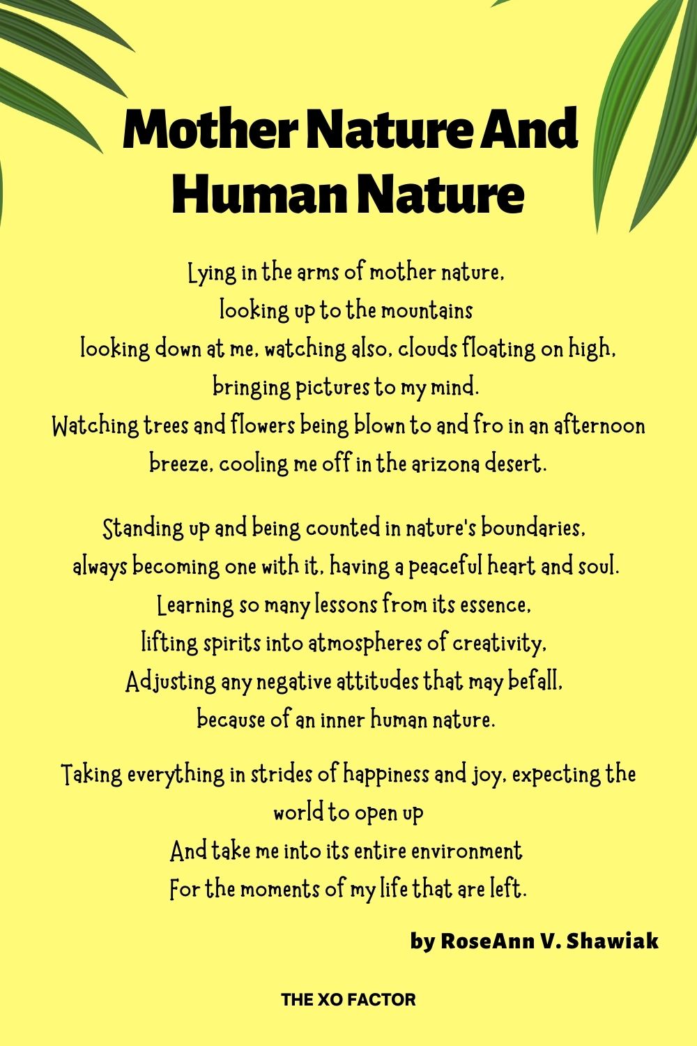 Mother Nature And Human Nature Poem by RoseAnn V. Shawiak