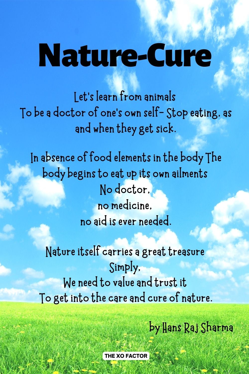 Nature-Cure Poem by Hans Raj Sharma