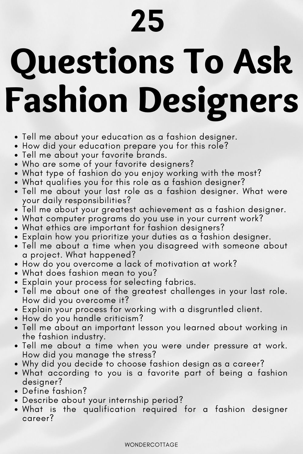 Questions To Ask Fashion Designers