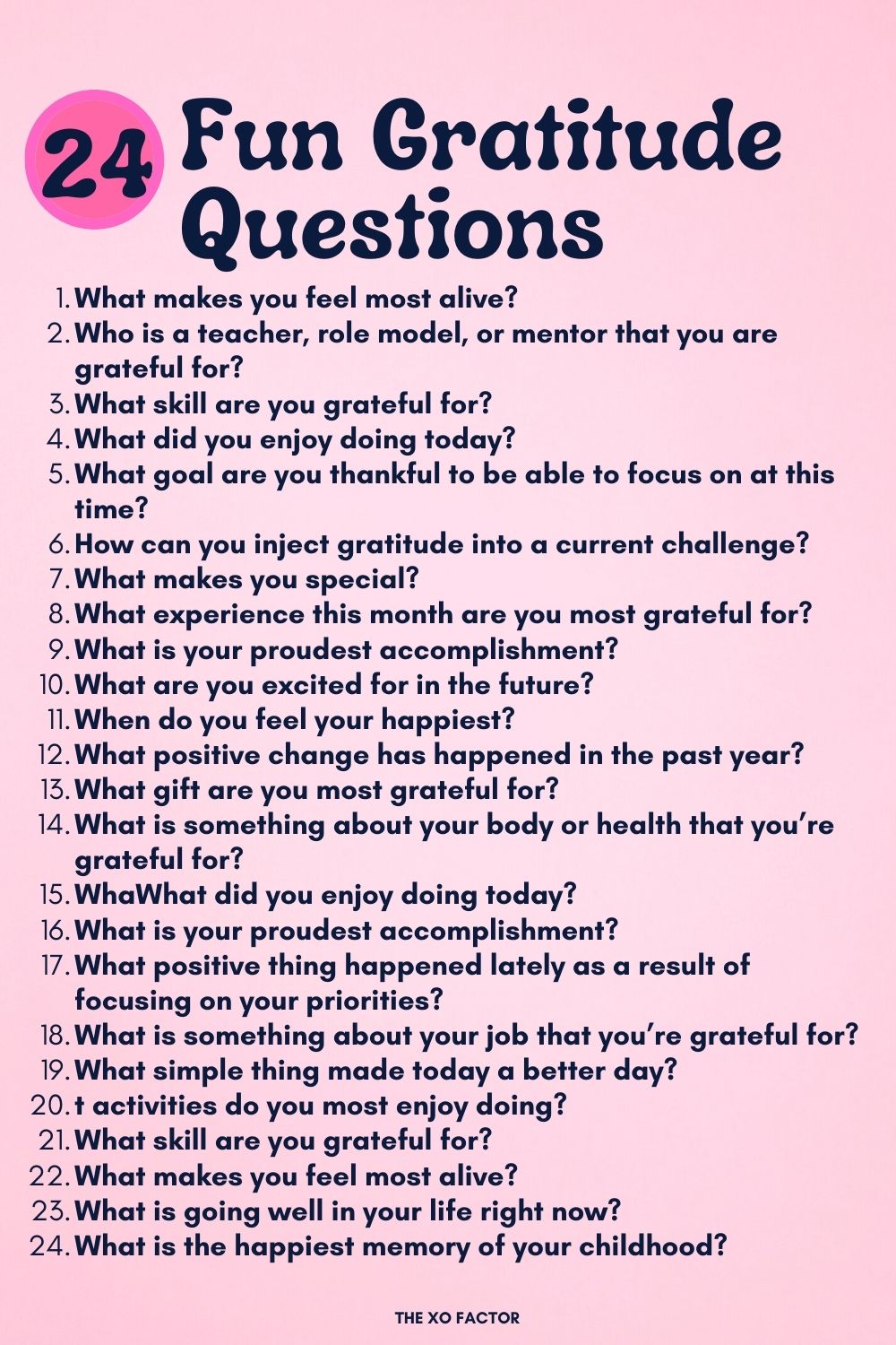 110 Gratitude Questions - The XO Factor