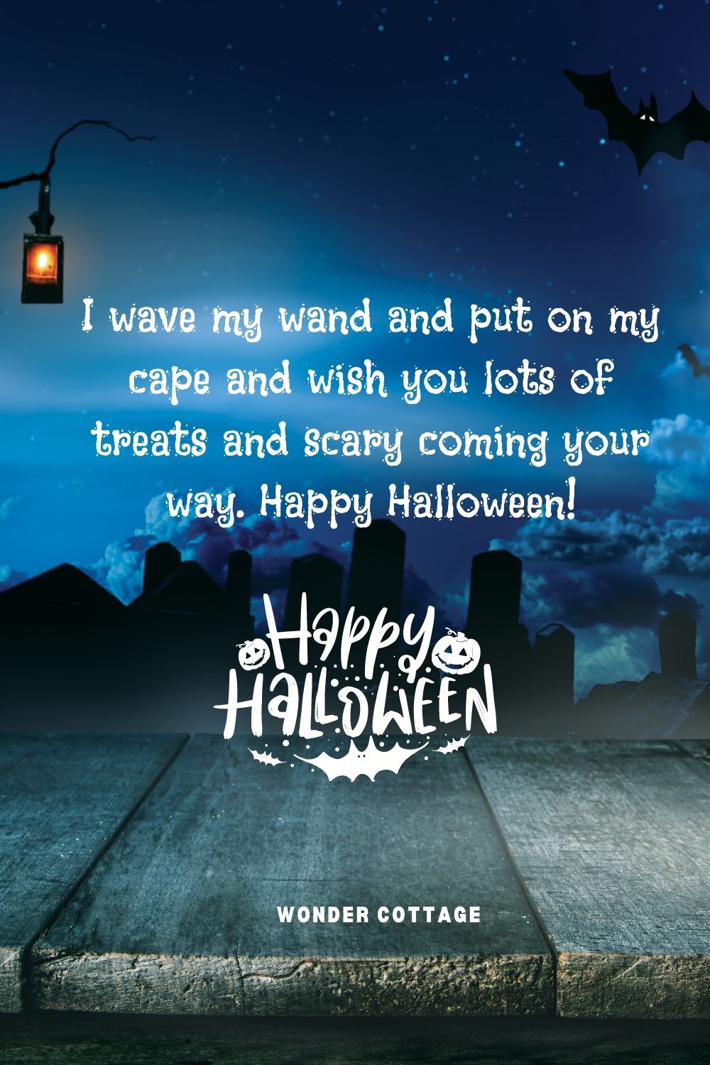 I wave my wand and put on my cape and wish you lots of treats and scary coming your way. Happy Halloween!