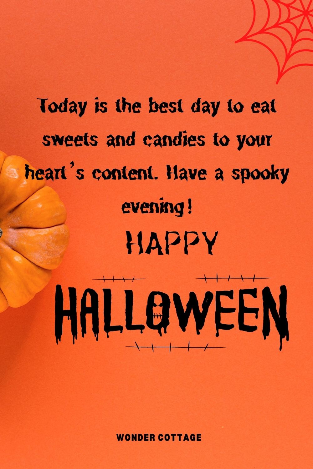 Today is the best day to eat sweets and candies to your heart’s content. Have a spooky evening!