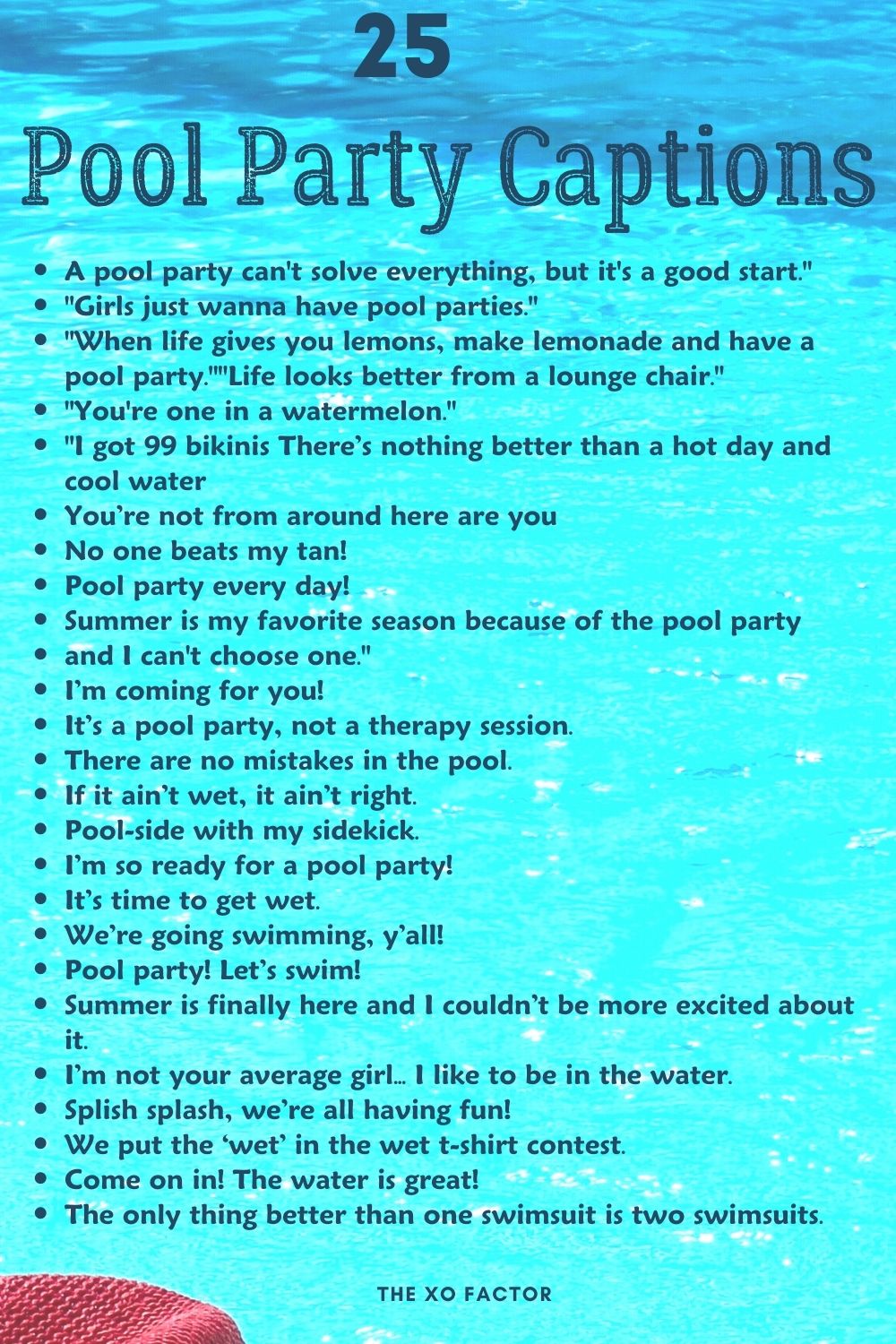 Pool party captions
