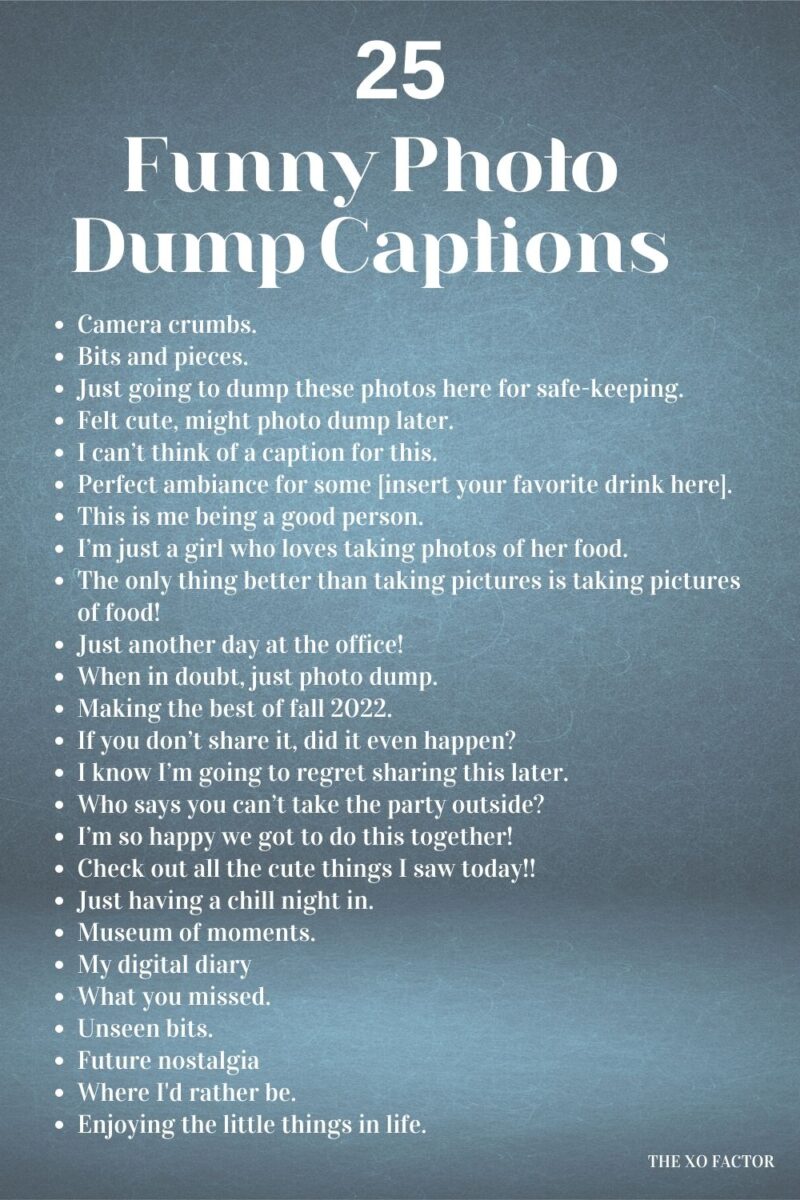 175 Photo Dump Captions - The XO Factor