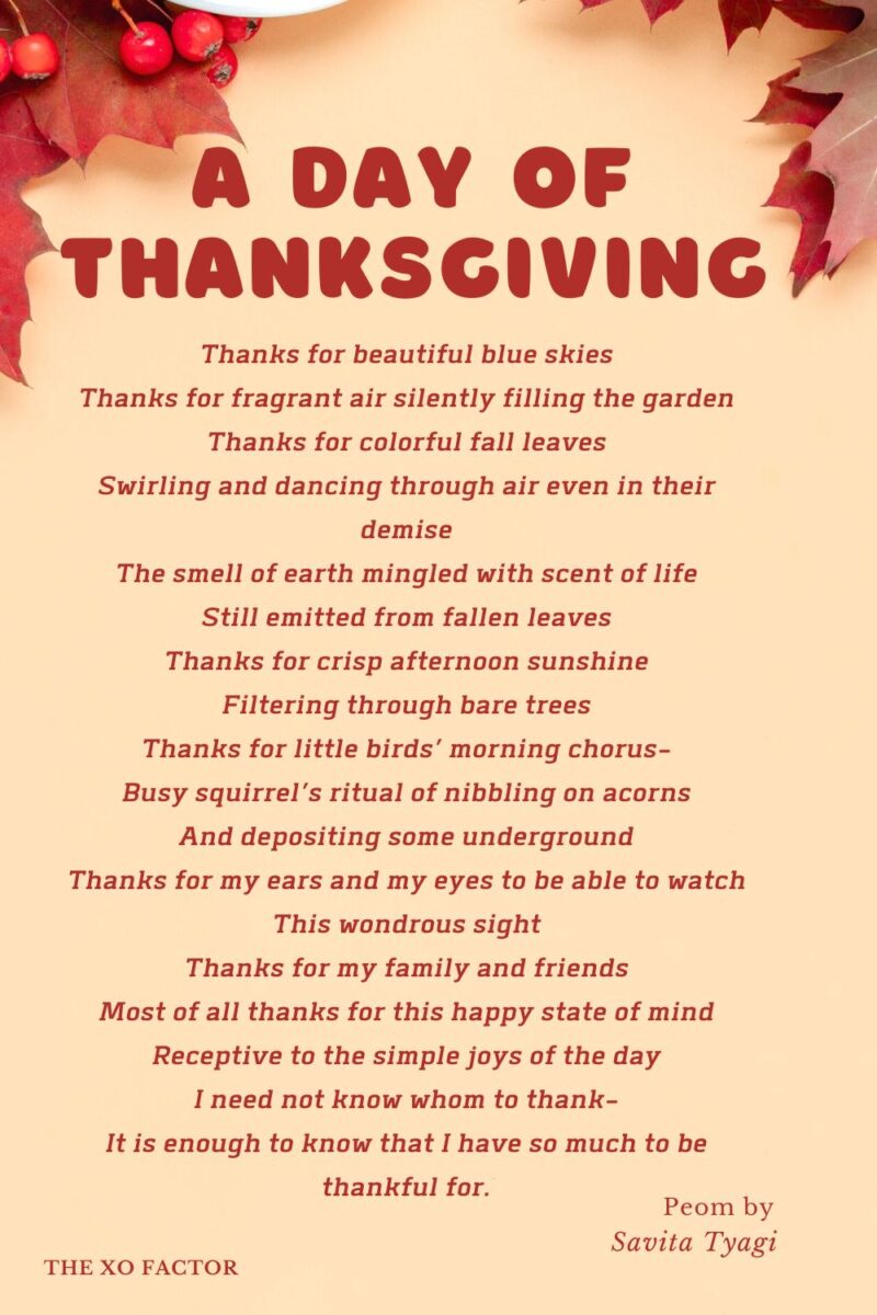 20 Thanksgiving Poems: Celebrating Gratitude And Togetherness - The XO ...