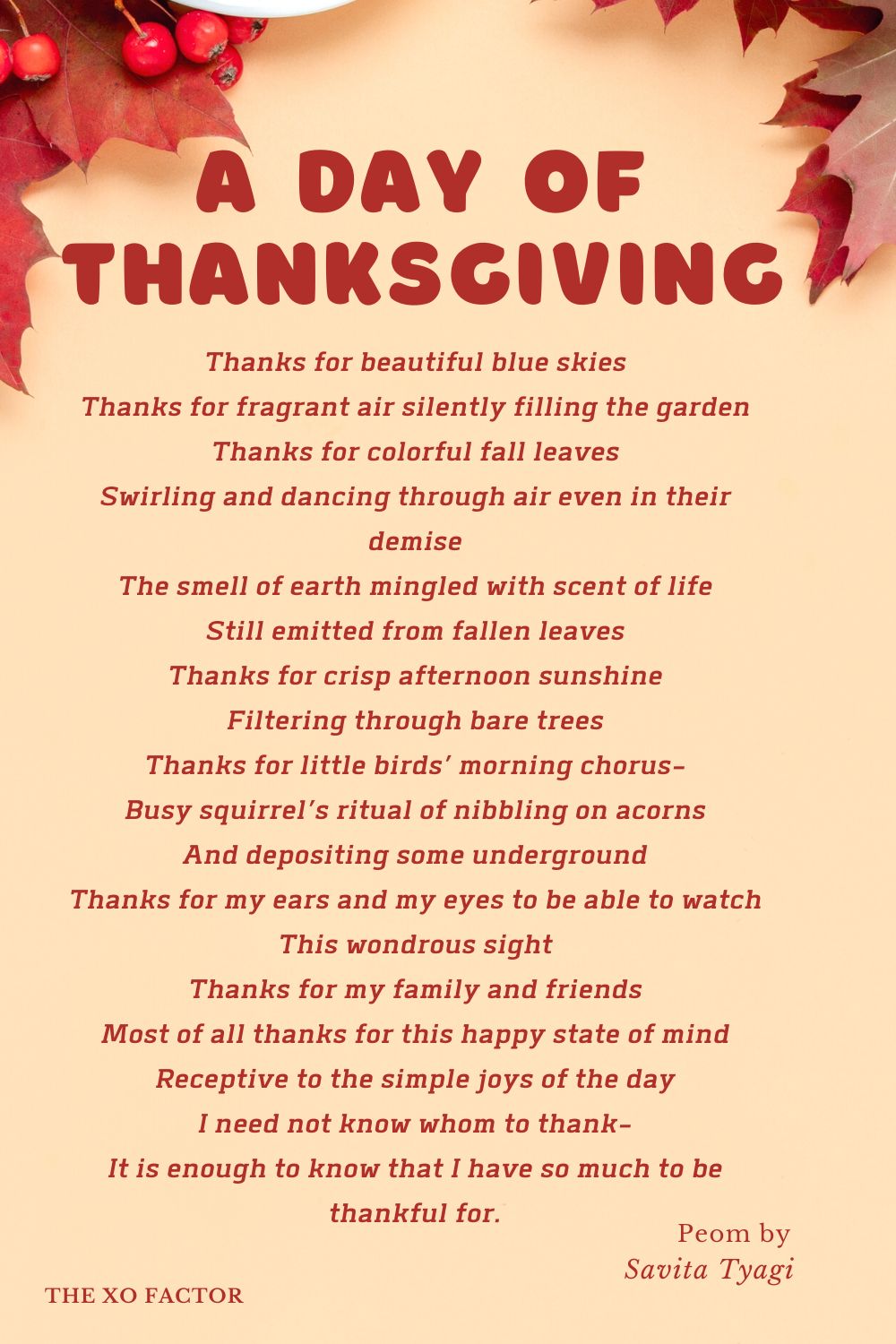 A Day Of Thanksgiving Poem