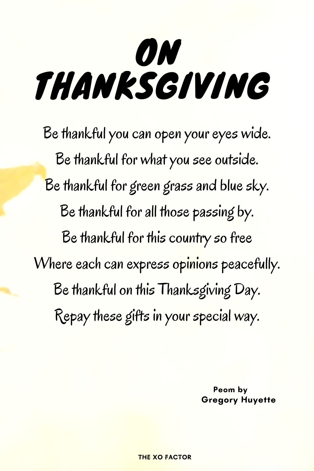 On Thanksgiving Poem