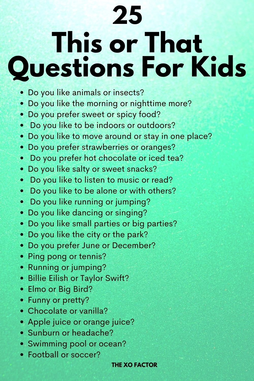 This or That Questions For Kids